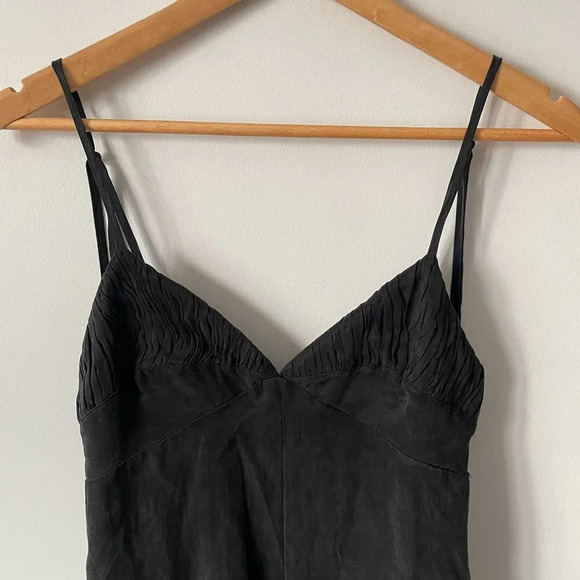 Zara Black Spaghetti Tie Strap Shorts Romper Jumpsuit Washed Blacked Size Medium - Picture 7 of 13